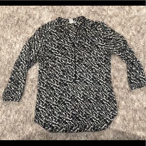 H&M Black and White print Blouse